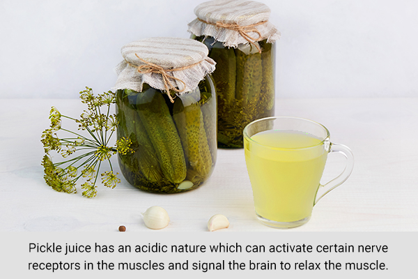 consuming pickle juice may help dissipate leg cramps