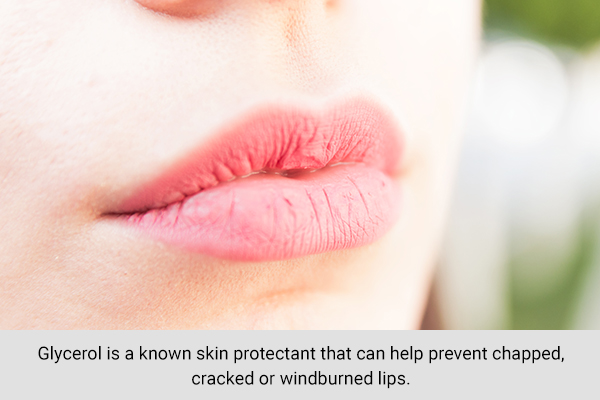 glycerin usage can help prevent dry or chapped lips