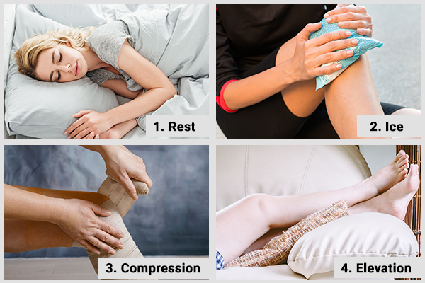 rest, ice, compression, and elevation can help relieve leg pain