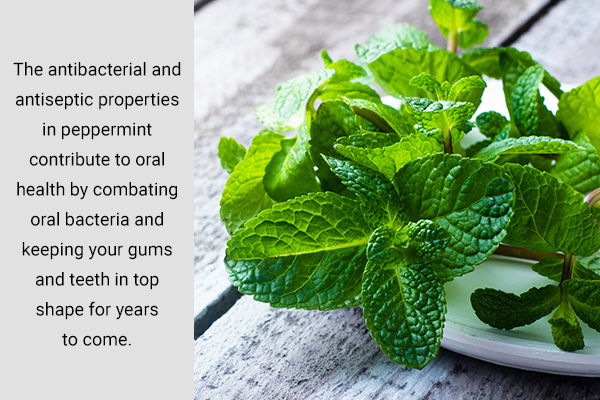 rinsing your mouth with peppermint solution can help combat oral bacteria