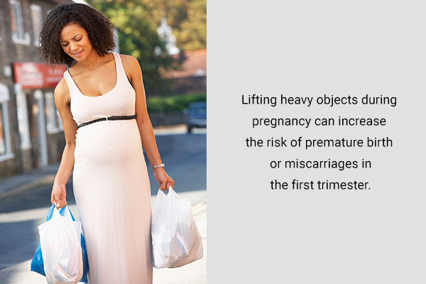 should you avoid lifting heavy objects during pregnancy?
