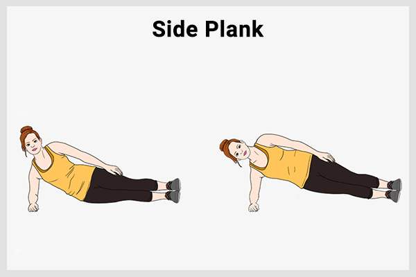 perform side planks to get a bigger butt and widen hips