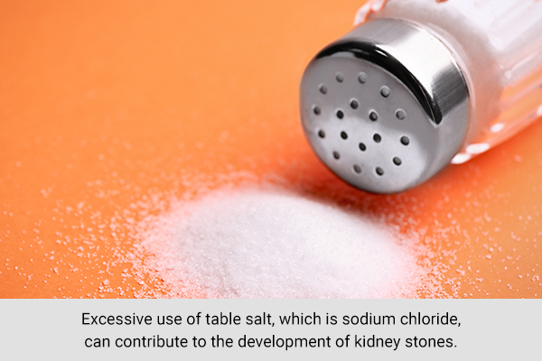 excessive use of table salt can lead to development of kidney stones