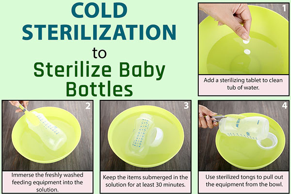 cold sterilization method to sterilize baby bottles