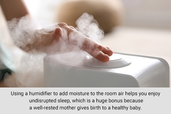 using a humidifier can impart moisture to room and soothe pregnancy rhinitis