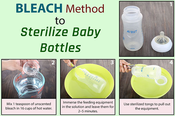 how to sterilize baby bottles using bleach