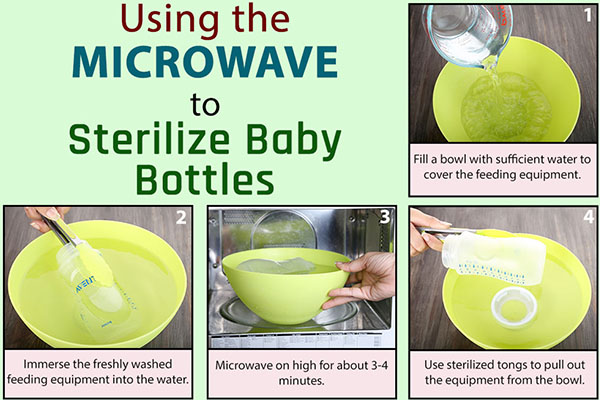 how to sterilize baby bottles using a microwave