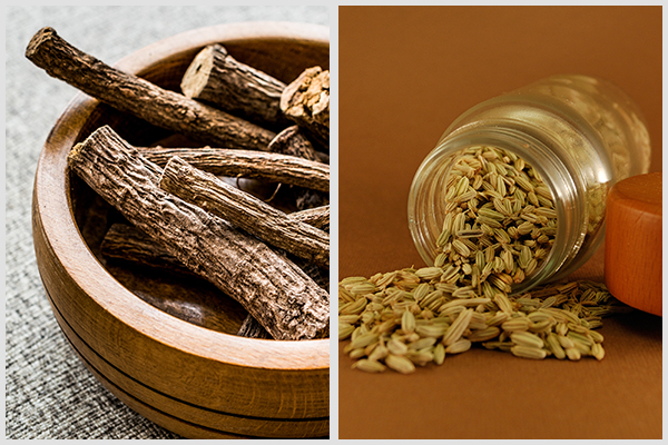 fennel seeds and licorice are effective remedies for upper abdominal pain