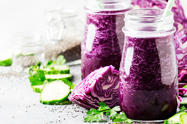 what time of the day to consume red cabbage juice?