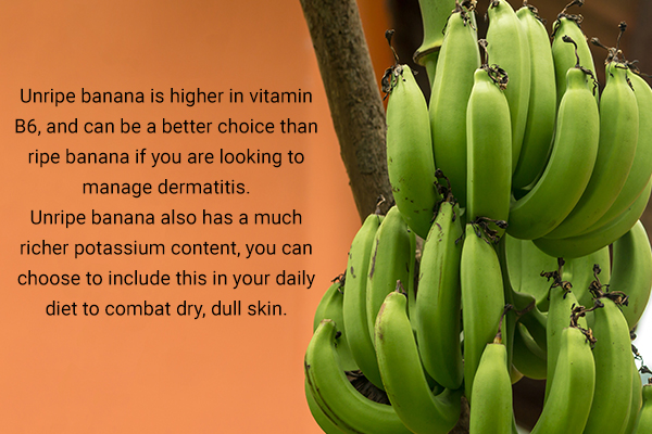 benefits of using unripe bananas on the skin