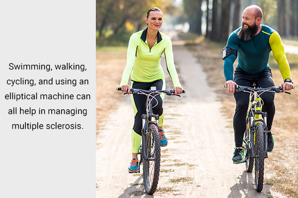 regular exercising and strength training can help manage multiple sclerosis