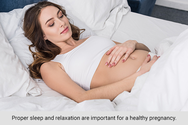 proper sleep and relaxation are important for a healthy pregnancy