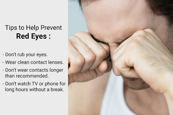 tips to help prevent red eyes