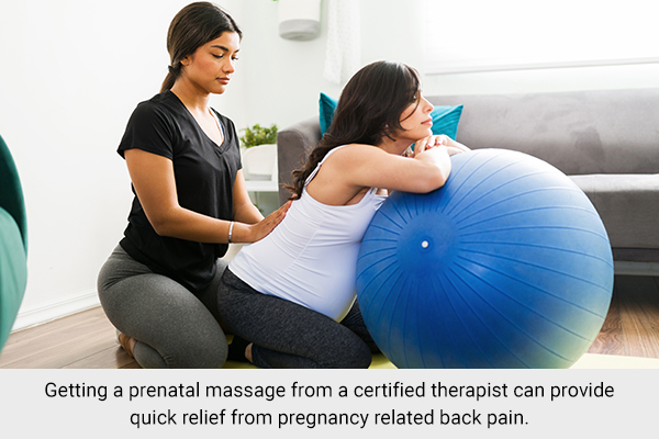 getting a prenatal massage from a therapist can help reduce back pain during pregnancy