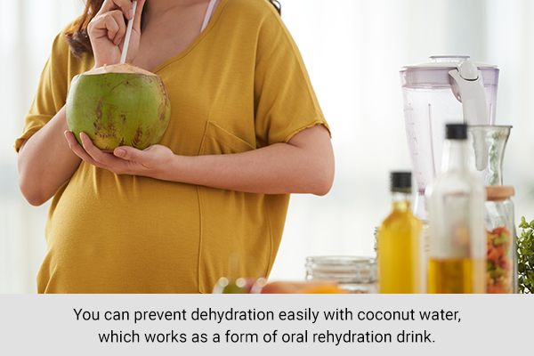coconut water can help prevent dehydration in pregnant women