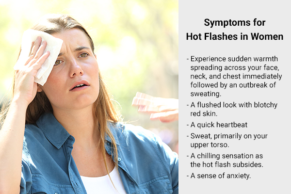 symptoms indicative of hot flashes in women