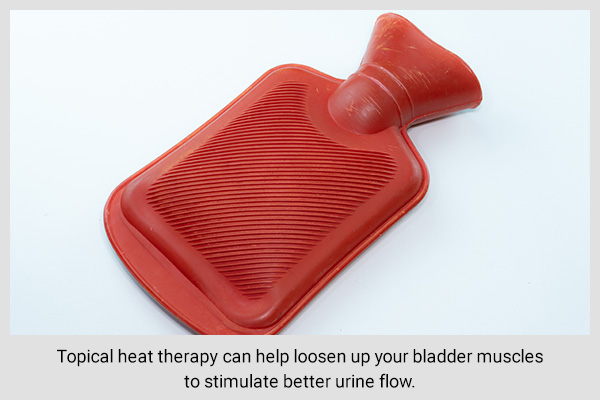 topical heat therapy can help loosen your bladder muscles and increase urine output