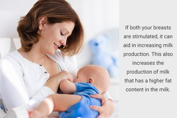 when breastfeeding, try alternating between both breasts to increase breast milk supply
