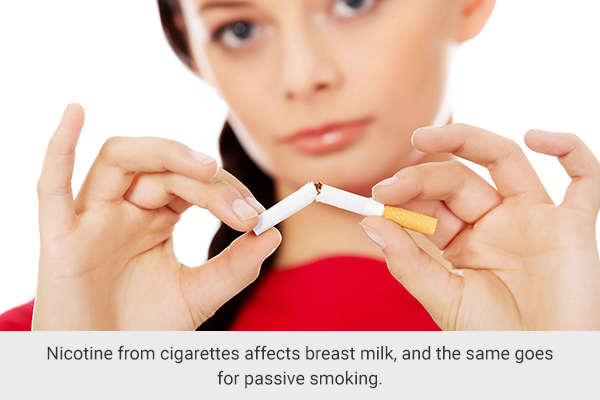 smoking can negatively affect breast milk supply so it must be avoided