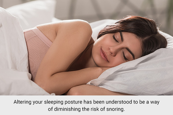 alternating your sleeping position can help prevent snoring issues