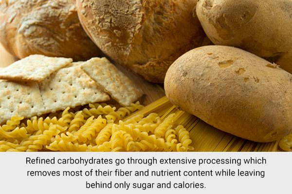 cutting back on refined carbs intake can help you eliminate excess facial fat