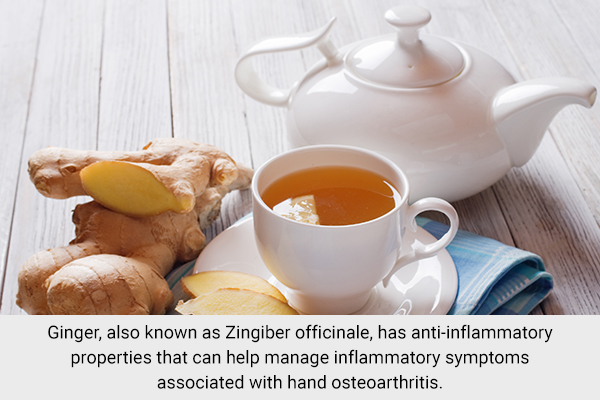 drinking ginger tea can help manage inflammatory symptoms of osteoarthritis