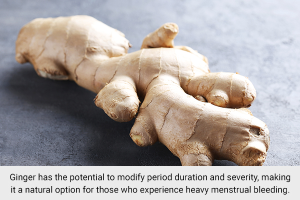consuming ginger can help you stop your periods early