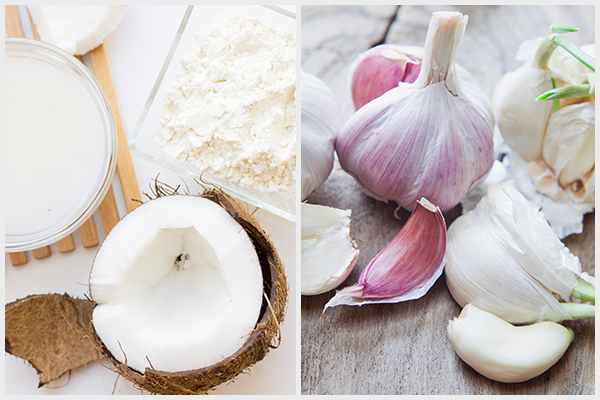 consuming garlic and using coconut can help deal with intestinal worms