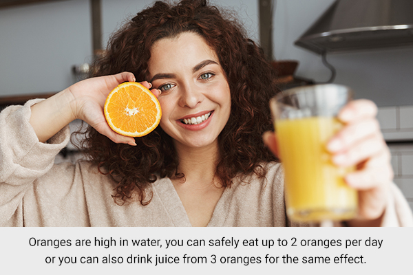 how many oranges to eat in a day for acne prevention?
