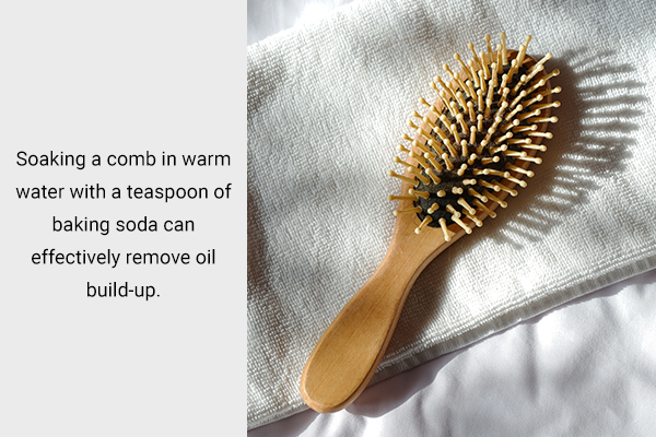 soaking a comb in baking soda solution can help clean it