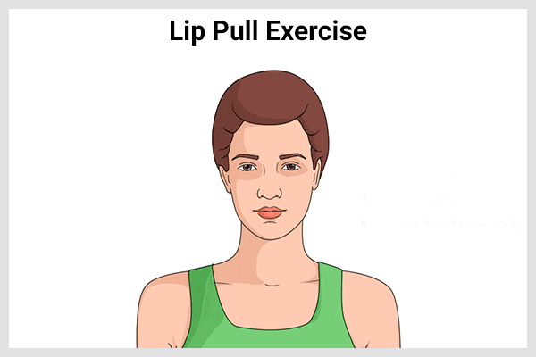 how to perform lip pull exercise to get rid of chubby cheeks