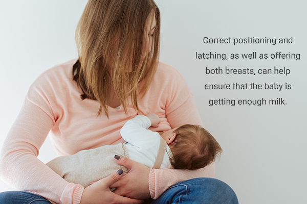 correct positioning and latching when breastfeeding can ensure your baby gets enough milk
