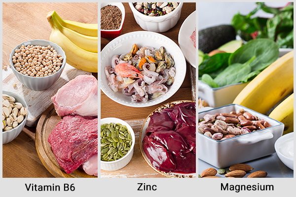 consuming a diet enriched with vitamin b6, zinc, and magnesium can help shorten your periods