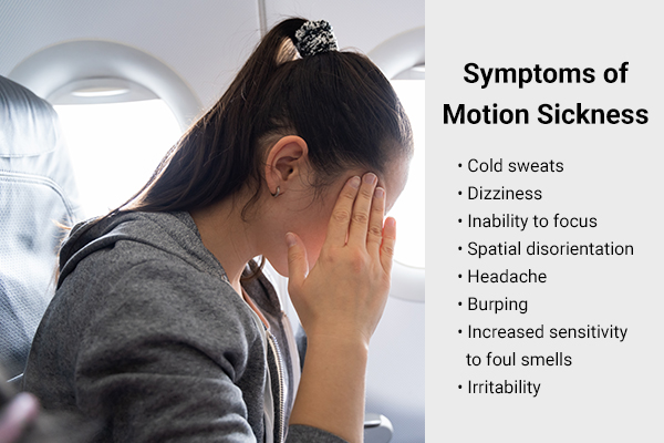 signs and symptoms indicative of motion sickness
