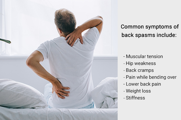 common signs and symptoms of back spasms