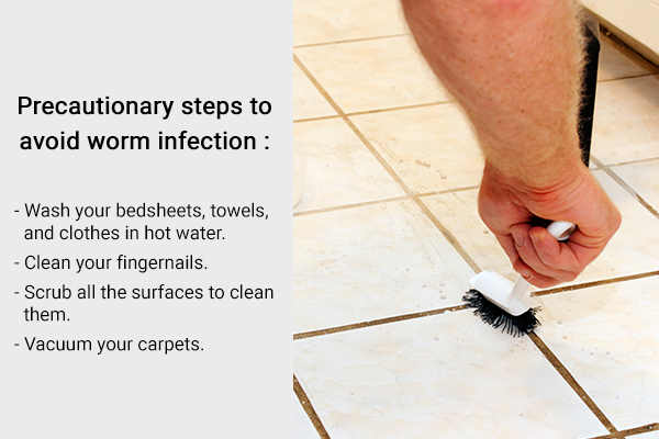 precautionary steps to take against intestinal worm infection