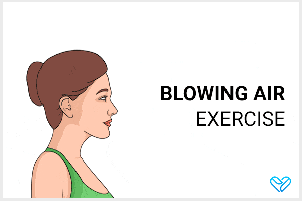 blowing air exercise to reduce cheek fat and double chin