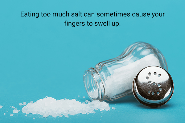 consuming excessive salt can lead to swelling in the fingers