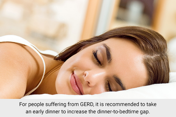 sleeping right after eating can lead to heartburn and GERD