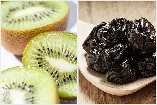 eating fruits such as green kiwifruit and prunes can help soften your stools