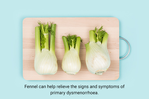 sipping on some fennel tea can help relieve menstrual cramp discomfort