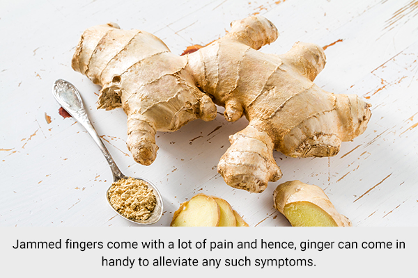 drinking ginger tea can help subside pain from a jammed finger