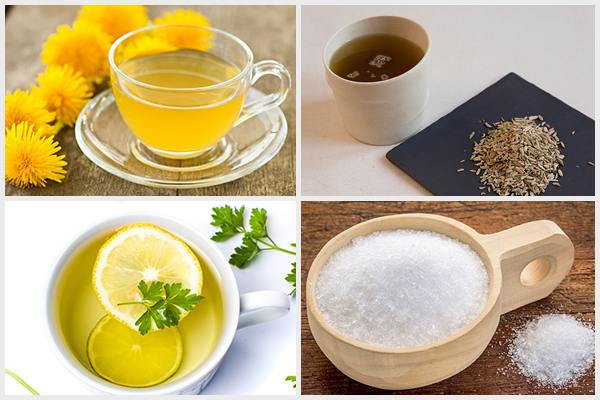 drinking dandelion tea, parsley tea, fennel tea, etc. can help reduce water retention