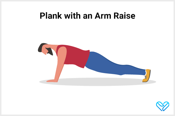 doing planks with an arm raise can help reduce your back fat