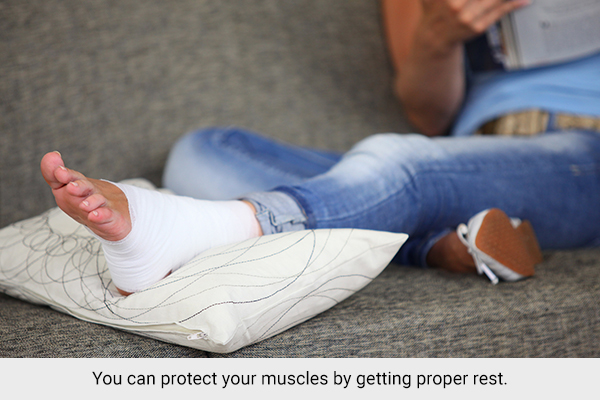 protecting and resting the strained muscles is crucial for recovery