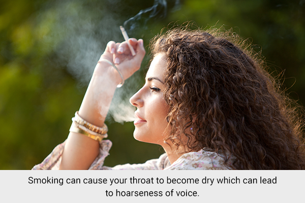 quit smoking and avoid dusty environment to prevent hoarseness