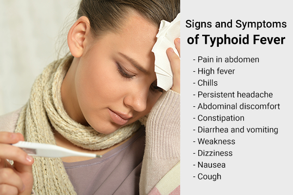signs and symptoms of typhoid fever