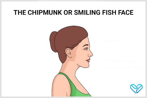 the chipmunk or smiling fish face exercise to lose facial fat