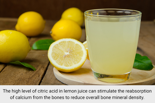 does drinking lemon juice daily hurt your bones?