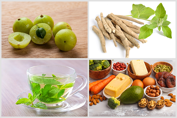 consume Indian gooseberry, ginseng, peppermint tea, etc. to help reduce hangover symptoms